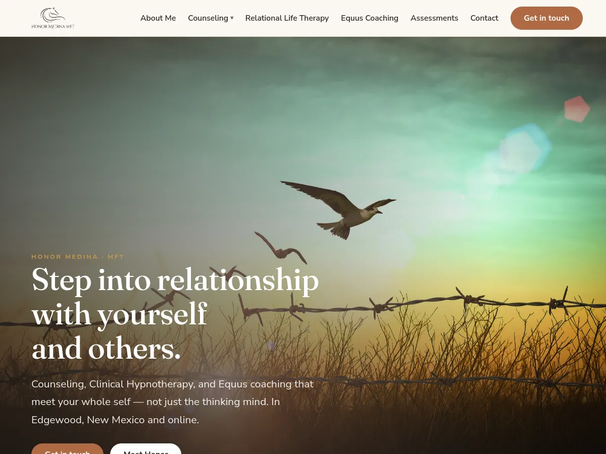 Honor Medina MFT website built by Bochi Web