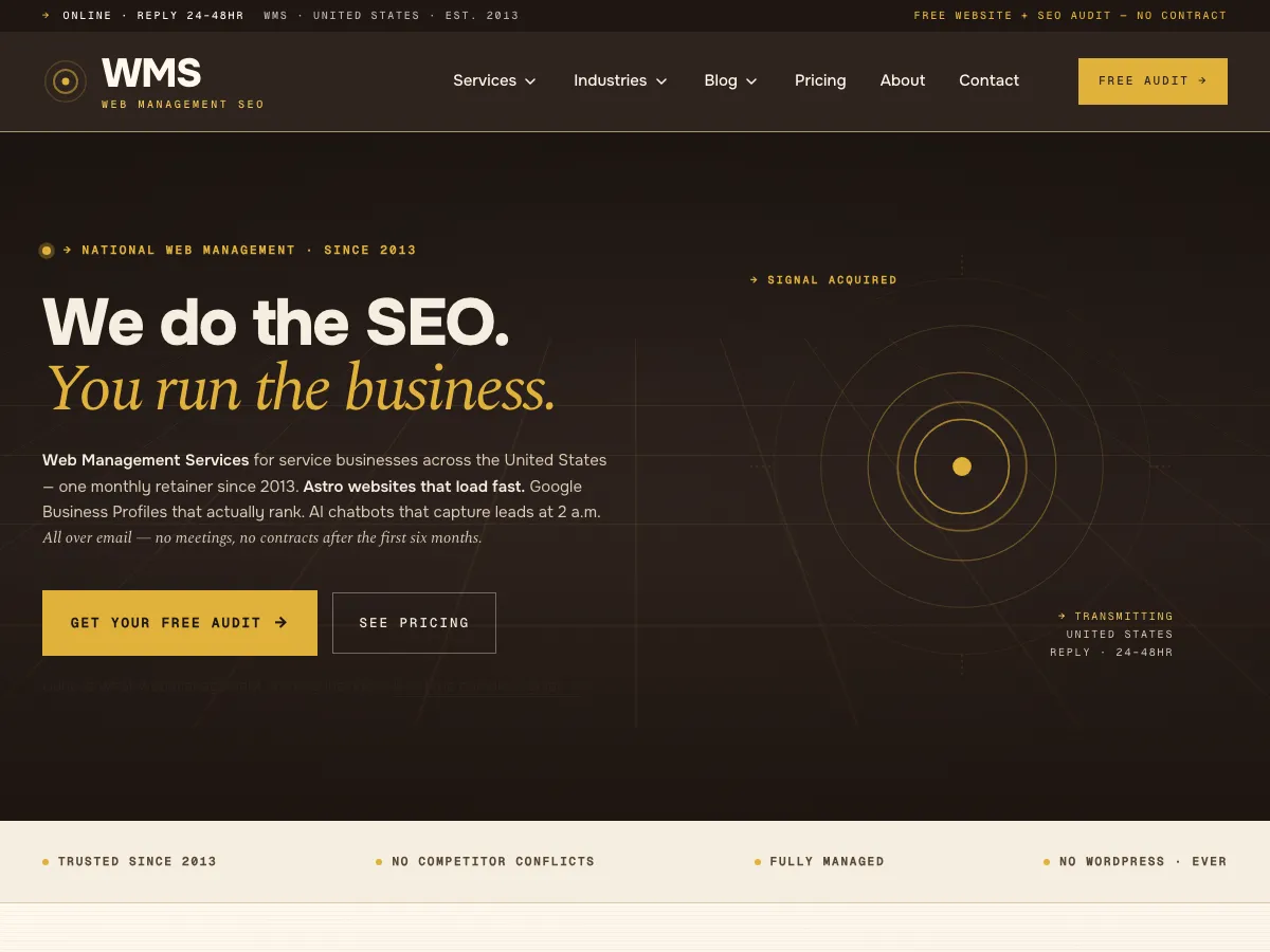 Web Management SEO website built by Bochi Web