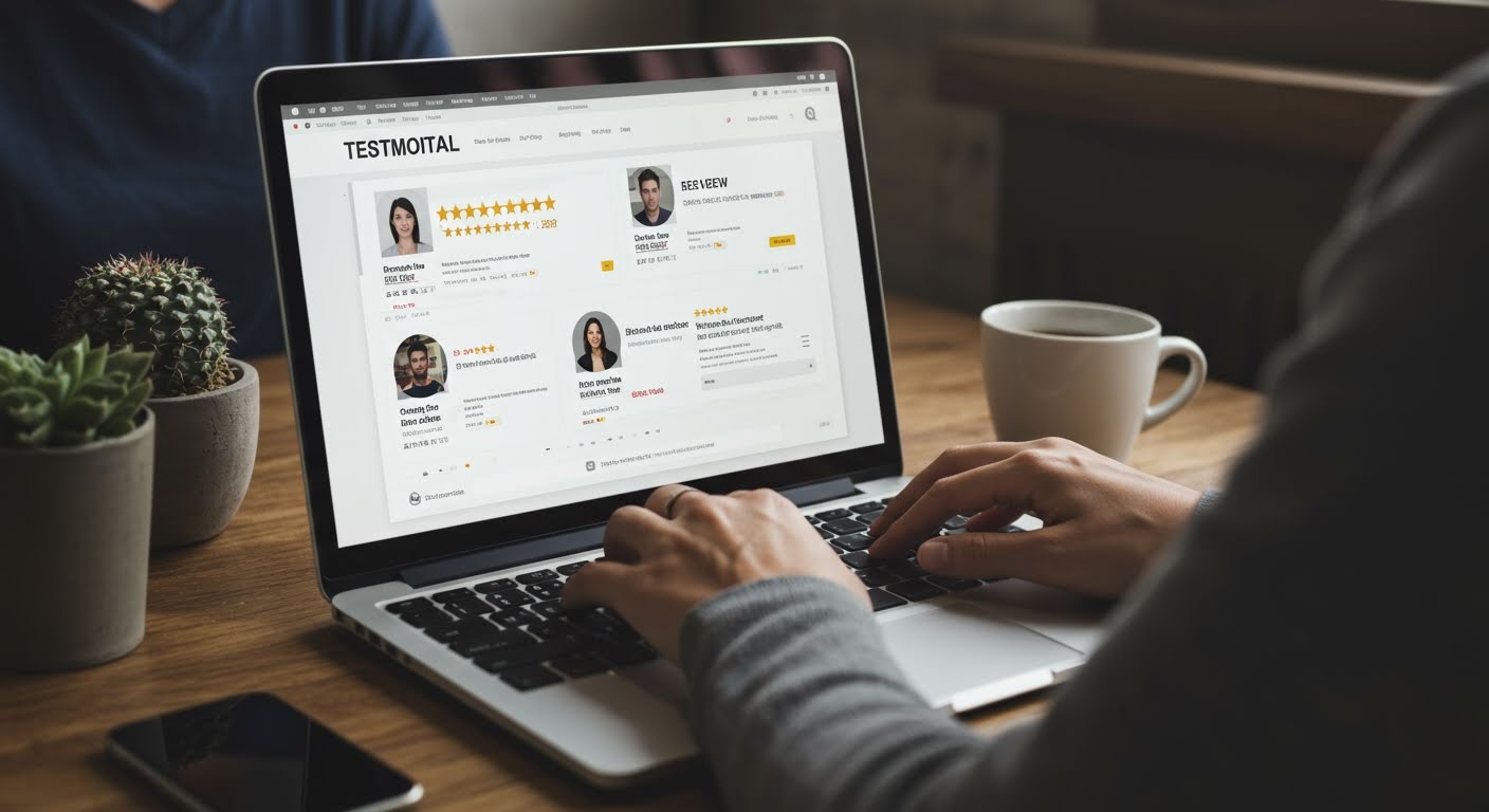 Website content updates showing fresh testimonials and client reviews