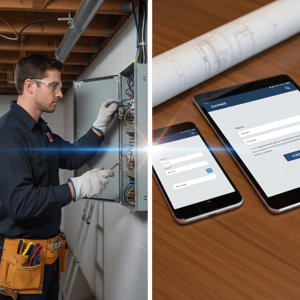 electrician website design - client