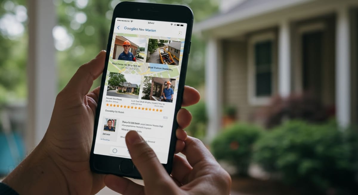 google business profile optimization - Marion service business appearing in Google Maps 3-pack local search results