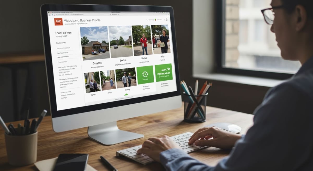 google business profile optimization - complete business information dashboard showing 100% profile completion