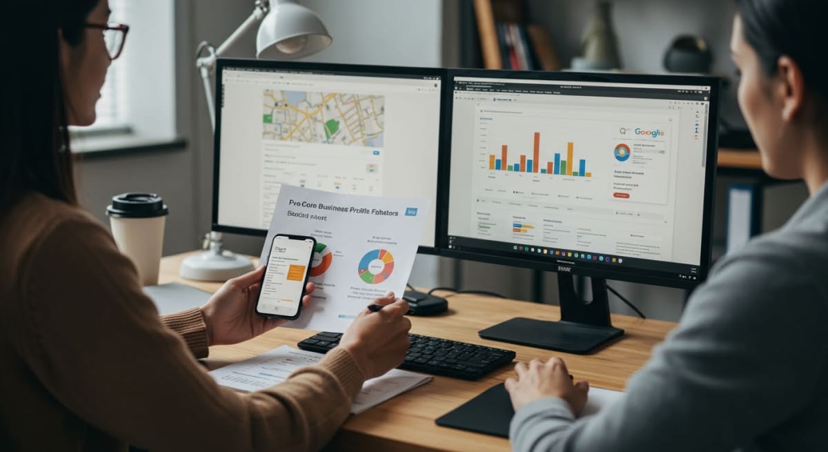 google business profile optimization - visual breakdown of five core Google Maps ranking factors with percentage weights