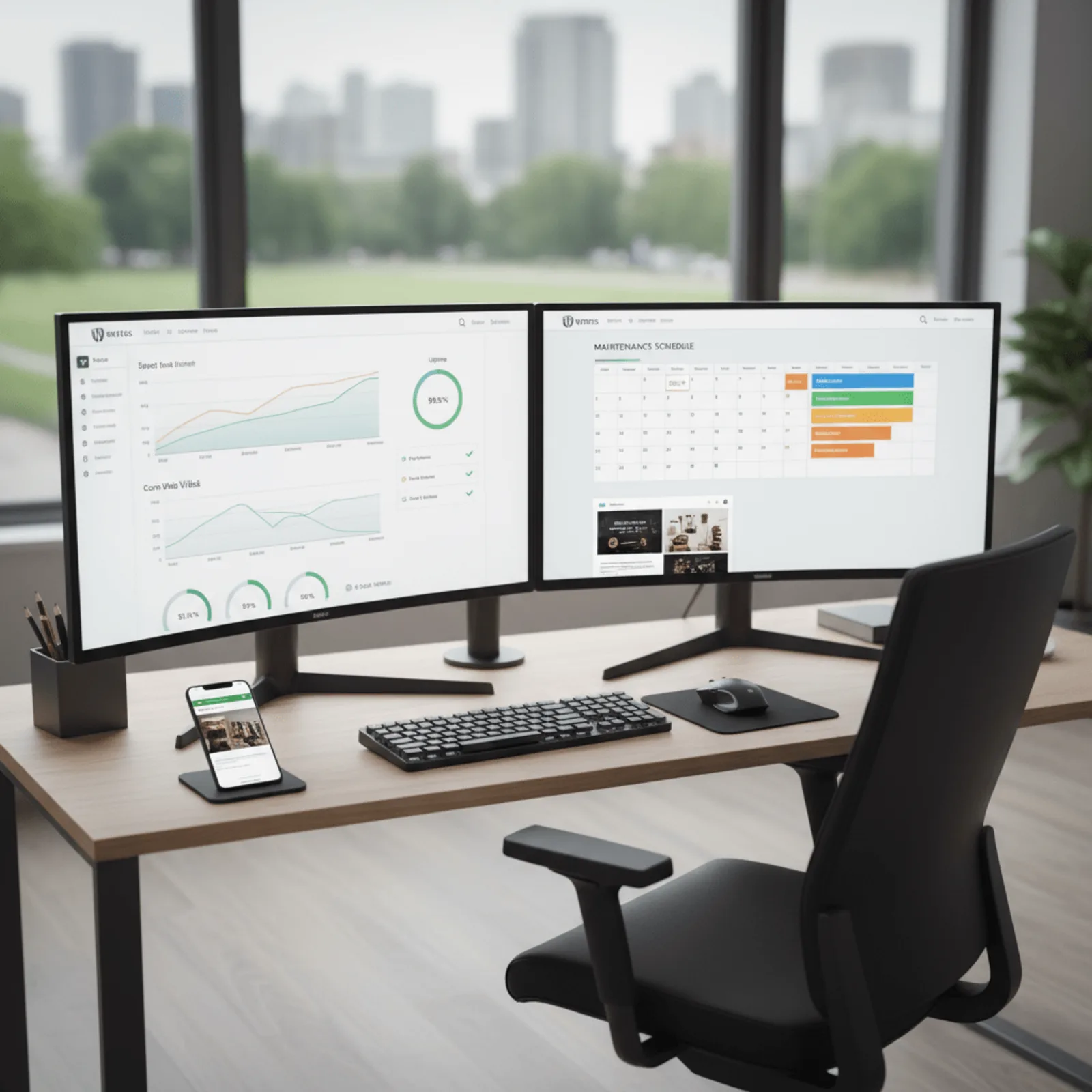 wordpress maintenance dashboard showing ongoing speed monitoring and optimization