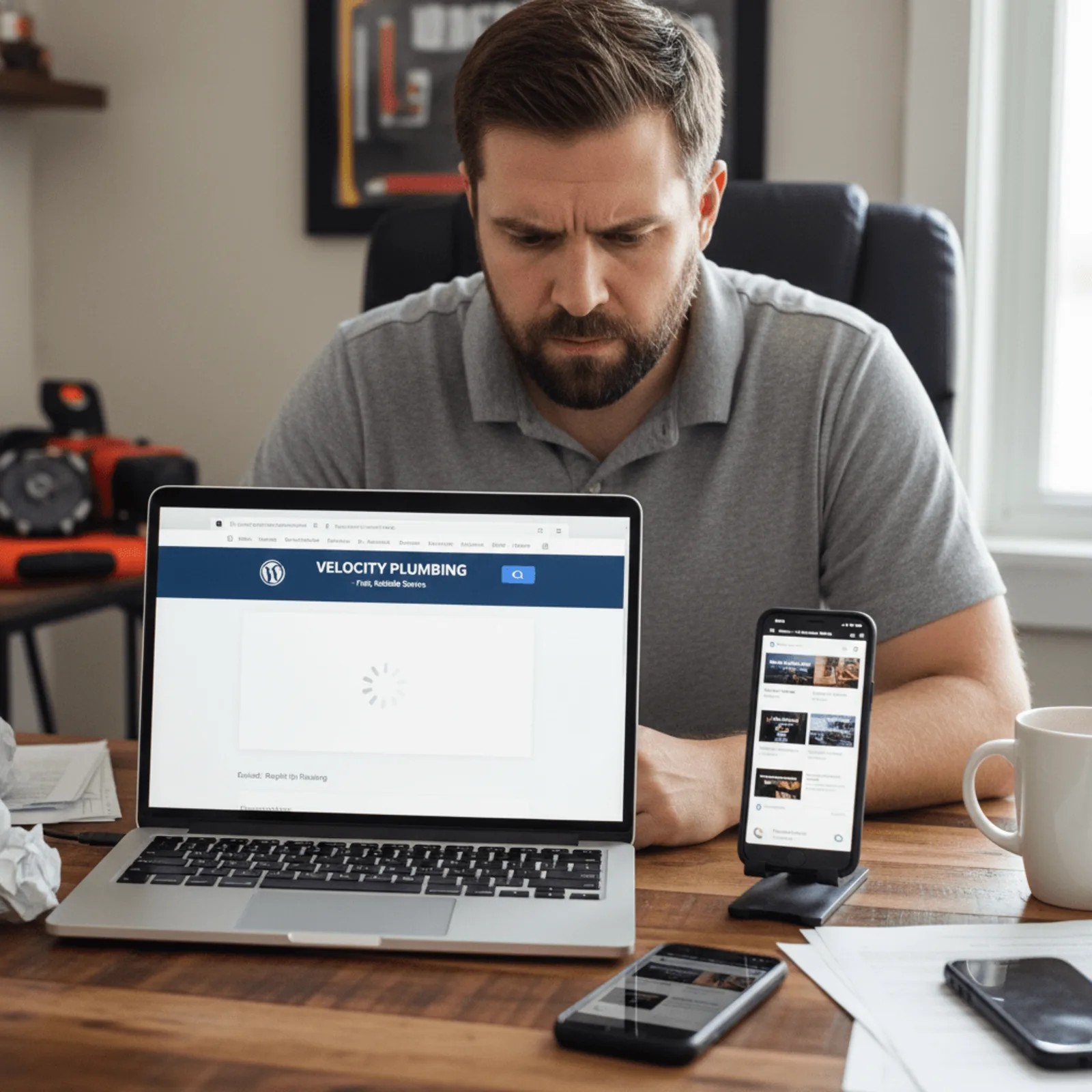Service business website speed impact showing visitor abandonment rates at different load times
