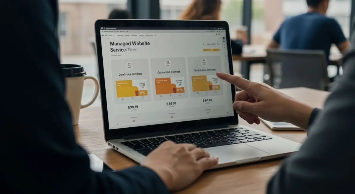 managed website plans - comparison table showing different service tiers with features and pricing for business websites