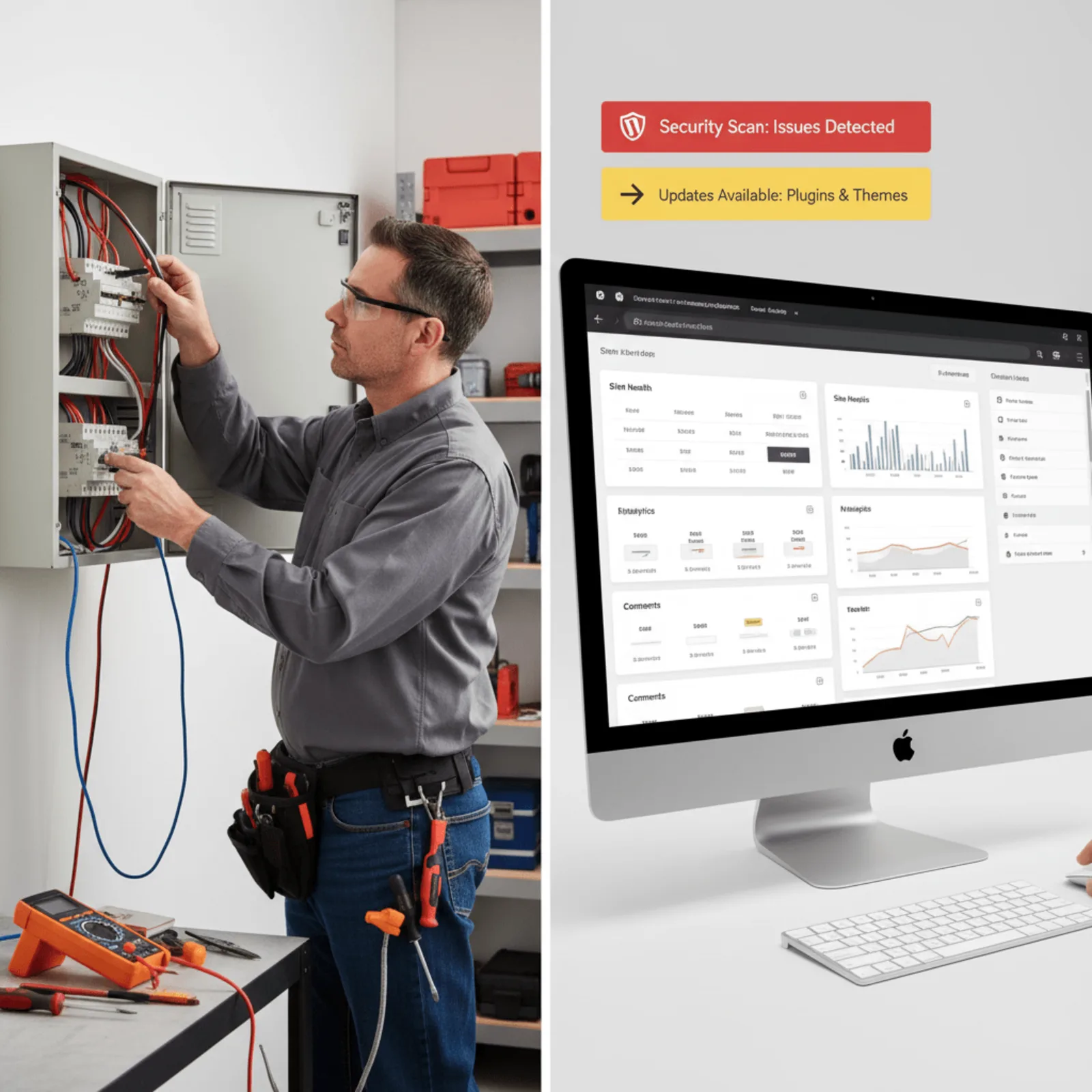 what's the best website maintenance for a small electrician business - client