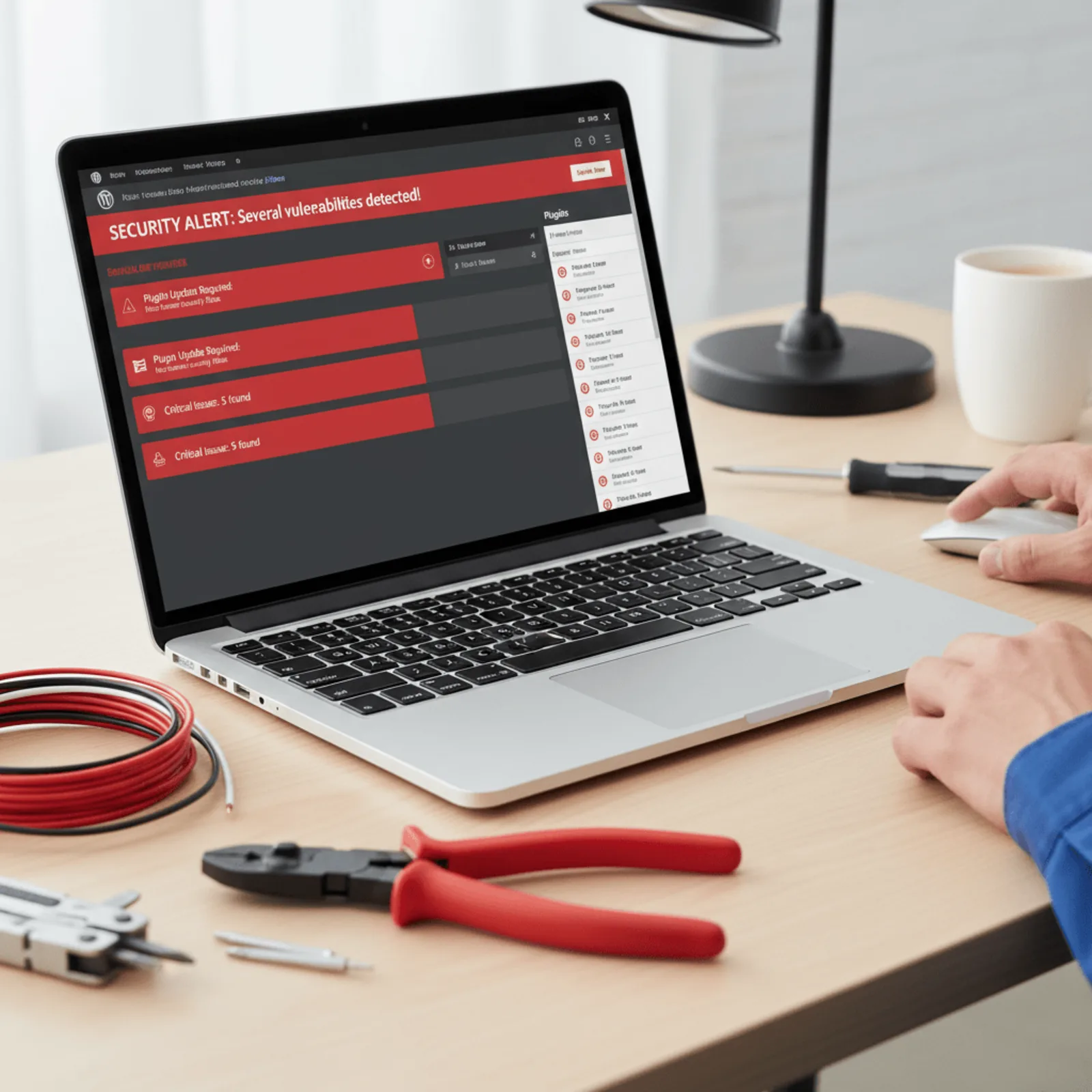 wordpress security updates for electricians - plugin vulnerability notification and update dashboard