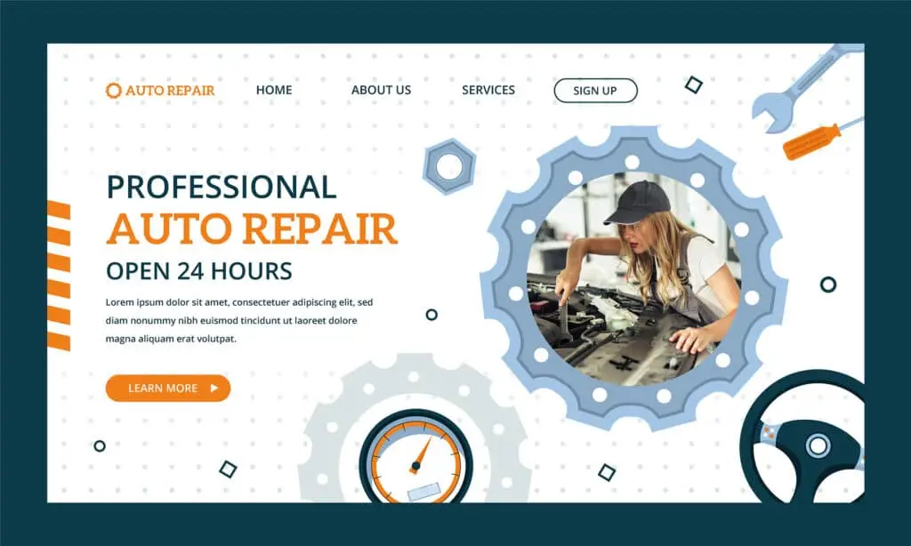auto repair shop website design