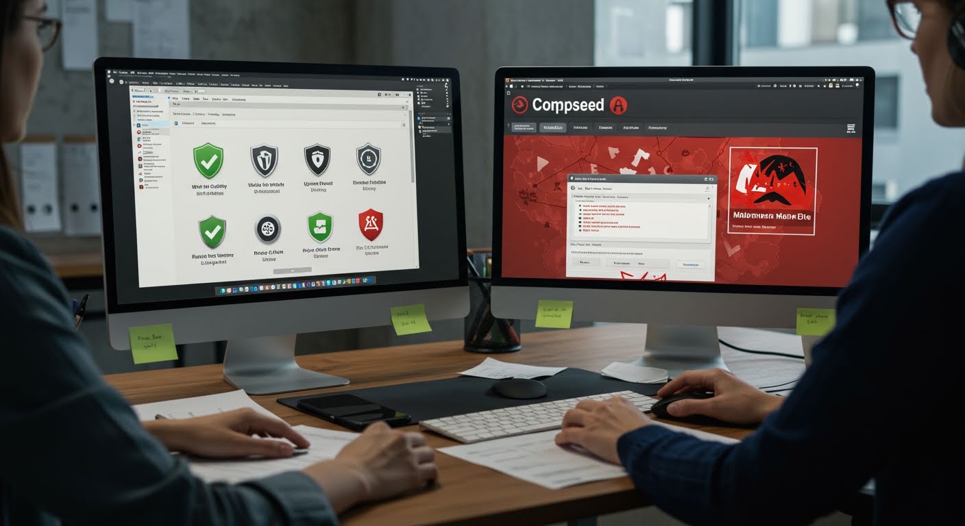 WordPress management comparison showing updated vs compromised website costs